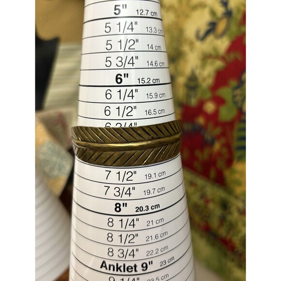 Vintage Copper Leaf Bangle Bracelet Size 7 Boho Adjustable - Picture 3 of 8